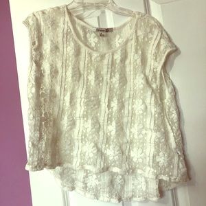 White Lace Forever 21 Top
